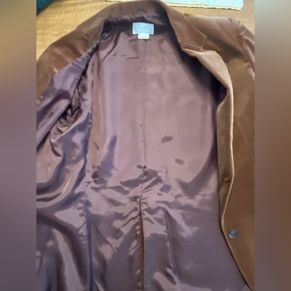 Vintage DeMura Brown Velvet Blazer size 12 - Picture 8 of 8